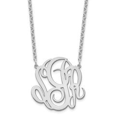 Sterling Silver/Rhodium-plated Monogram Necklace XNA888SS