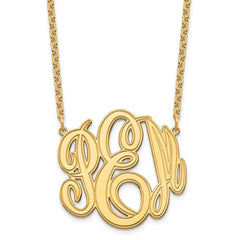 Sterling Silver/Gold-plated Etched Monogram Necklace XNA889GP