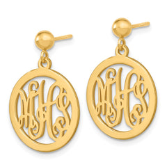 XNE17GP Sterling Silver/Gold-plated Monogram Dangle Earrings