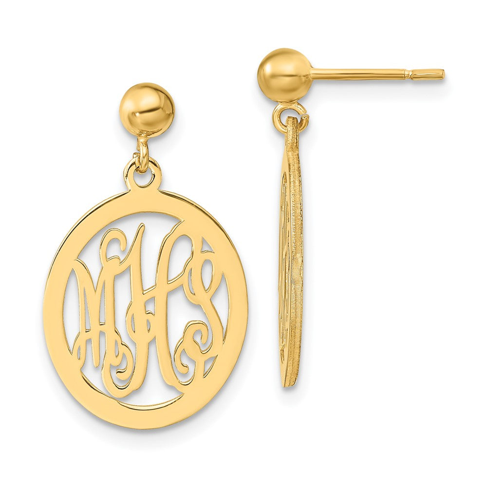 XNE17GP Sterling Silver/Gold-plated Monogram Dangle Earrings