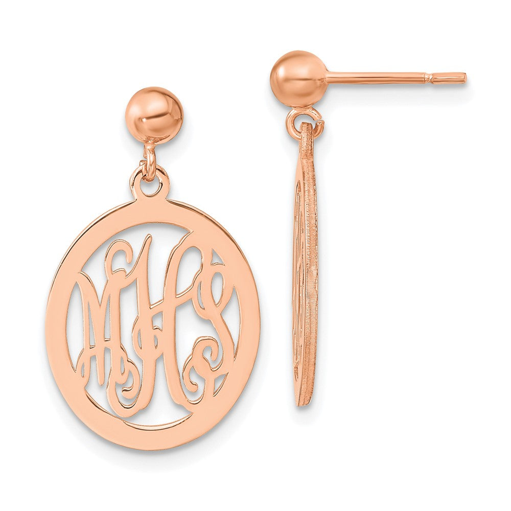 XNE17RP Sterling Silver/Rose-plated Monogram Dangle Earrings