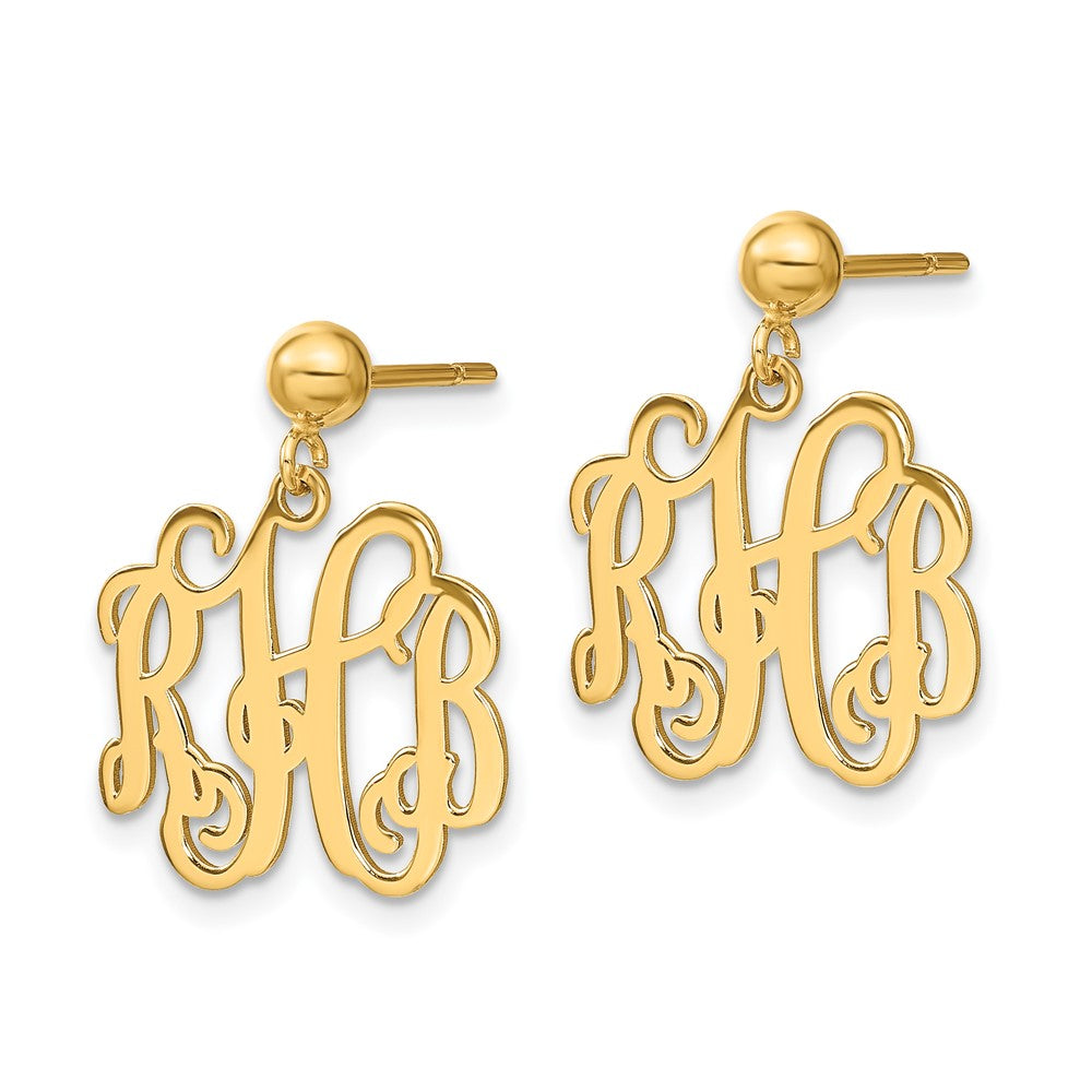 XNE19GP Sterling Silver/Gold-plated Monogram Dangle Earrings