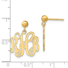 XNE19GP Sterling Silver/Gold-plated Monogram Dangle Earrings
