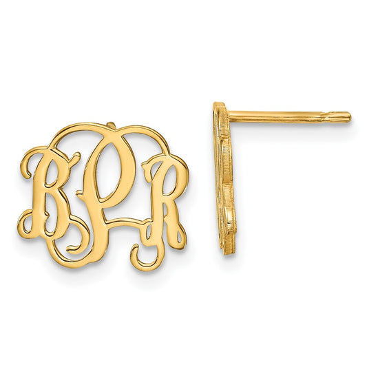 XNE23GP Sterling Silver/Gold-plated Monogram Post Earrings
