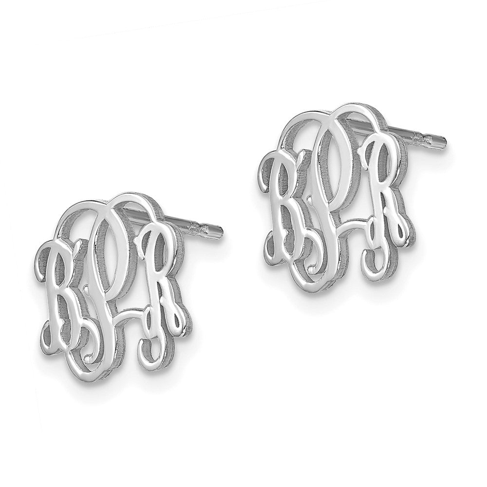 XNE23SS Sterling Silver/Rhodium-plated Monogram Post Earrings