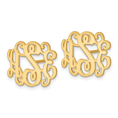 XNE24GP sterling Silver/Gold-plated Monogram Post Earrings