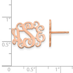 XNE24RP Sterling Silver/Rose-plated Monogram Post Earrings