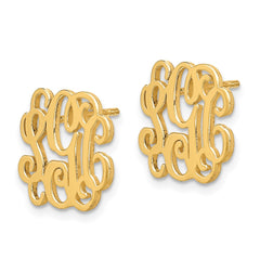 XNE25GP Sterling Silver/Gold-plated Monogram Post Earrings