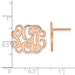 XNE25RP Sterling Silver/Rose-plated Monogram Post Earrings