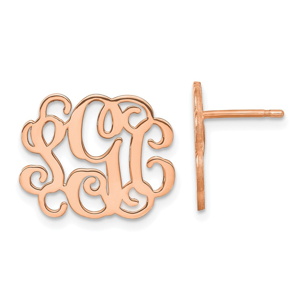XNE25RP Sterling Silver/Rose-plated Monogram Post Earrings