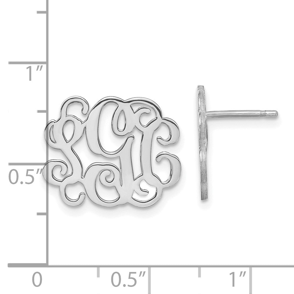 XNE25SS Sterling Silver/Rhodium-plated Monogram Post Earrings