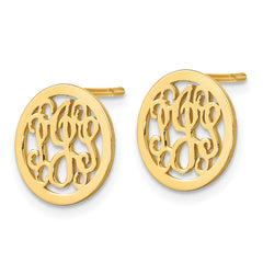 XNE29GP Sterling Silver/Gold-plated Small Round Monogram Post Earrings