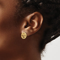 XNE29GP Sterling Silver/Gold-plated Small Round Monogram Post Earrings