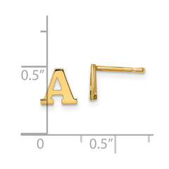 XNE46GP_A Sterling Silver Gold-plated Letter A Initial Post Earrings