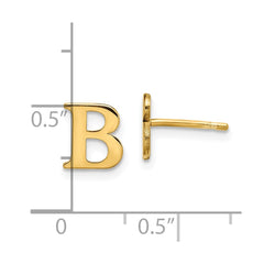 XNE46GP_B Sterling Silver Gold-plated Letter B Initial Post Earrings