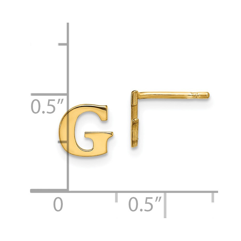 XNE46GP_G Sterling Silver Gold-plated Letter G Initial Post Earrings