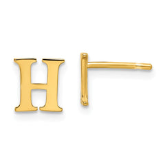 XNE46GP_H Sterling Silver Gold-plated Letter H Initial Post Earrings