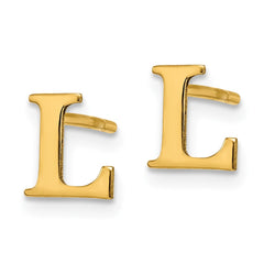 XNE46GP_L Sterling Silver Gold-plated Letter L Initial Post Earrings