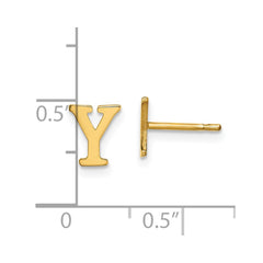 XNE46GP_Y Sterling Silver Gold-plated Letter Y Initial Post Earrings