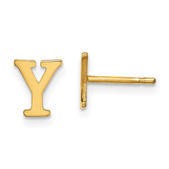 XNE46GP_Y Sterling Silver Gold-plated Letter Y Initial Post Earrings