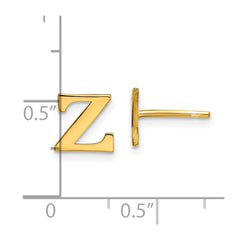XNE46GP_Z Sterling Silver Gold-plated Letter Z Initial Post Earrings
