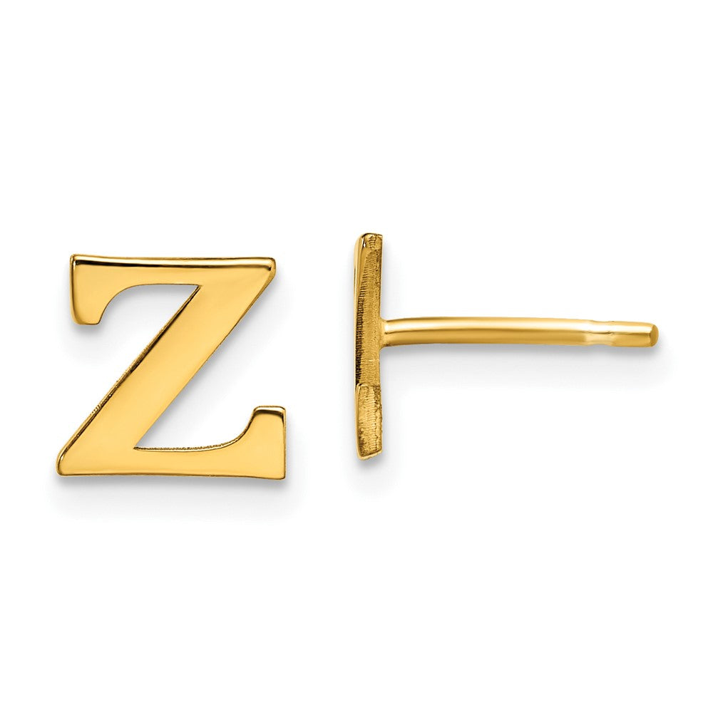 XNE46GP_Z Sterling Silver Gold-plated Letter Z Initial Post Earrings