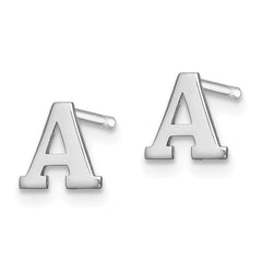 XNE46SS_A Sterling Silver Rhodium-plated Letter A Initial Post Earrings