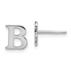 XNE46SS_B Sterling Silver Rhodium-plated Letter B Initial Post Earrings