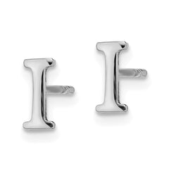 XNE46SS_I Sterling Silver Rhodium-plated Letter I Initial Post Earrings