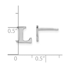 XNE46SS_L Sterling Silver Rhodium-plated Letter L Initial Post Earrings