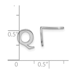 XNE46SS_Q Sterling Silver Rhodium-plated Letter Q Initial Post Earrings