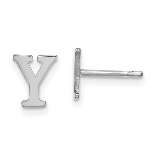 XNE46SS_Y Sterling Silver Rhodium-plated Letter Y Initial Post Earrings
