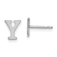 XNE46SS_Y Sterling Silver Rhodium-plated Letter Y Initial Post Earrings