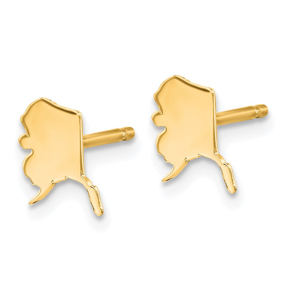 XNE50GP-AK Sterling Silver/Gold-plated Alaska State Earrings