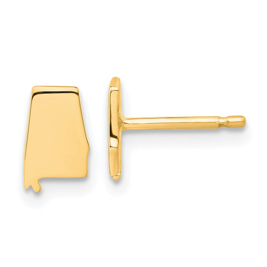 XNE50GP-AL Sterling Silver/Gold-plated Alabama State Earrings