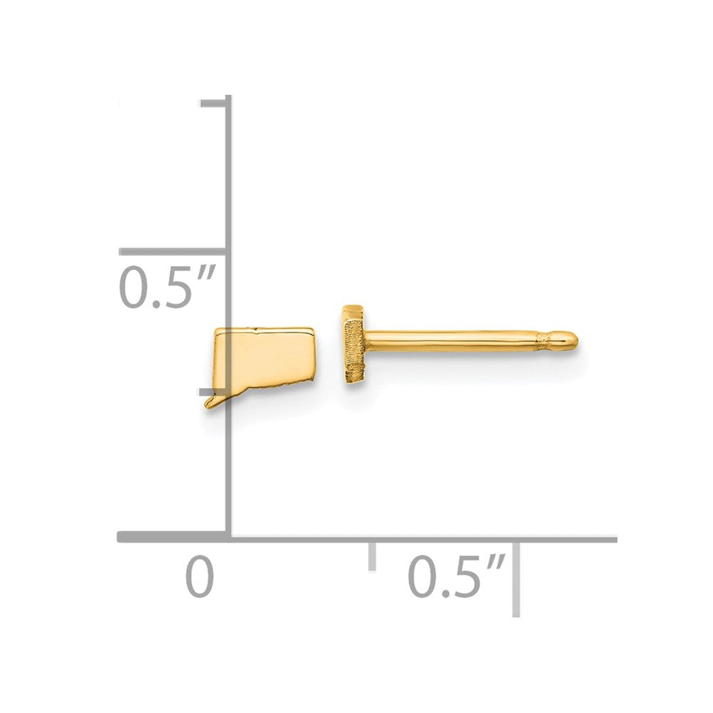 XNE50GP-CT Sterling Silver/Gold-plated Connecticut State Earrings