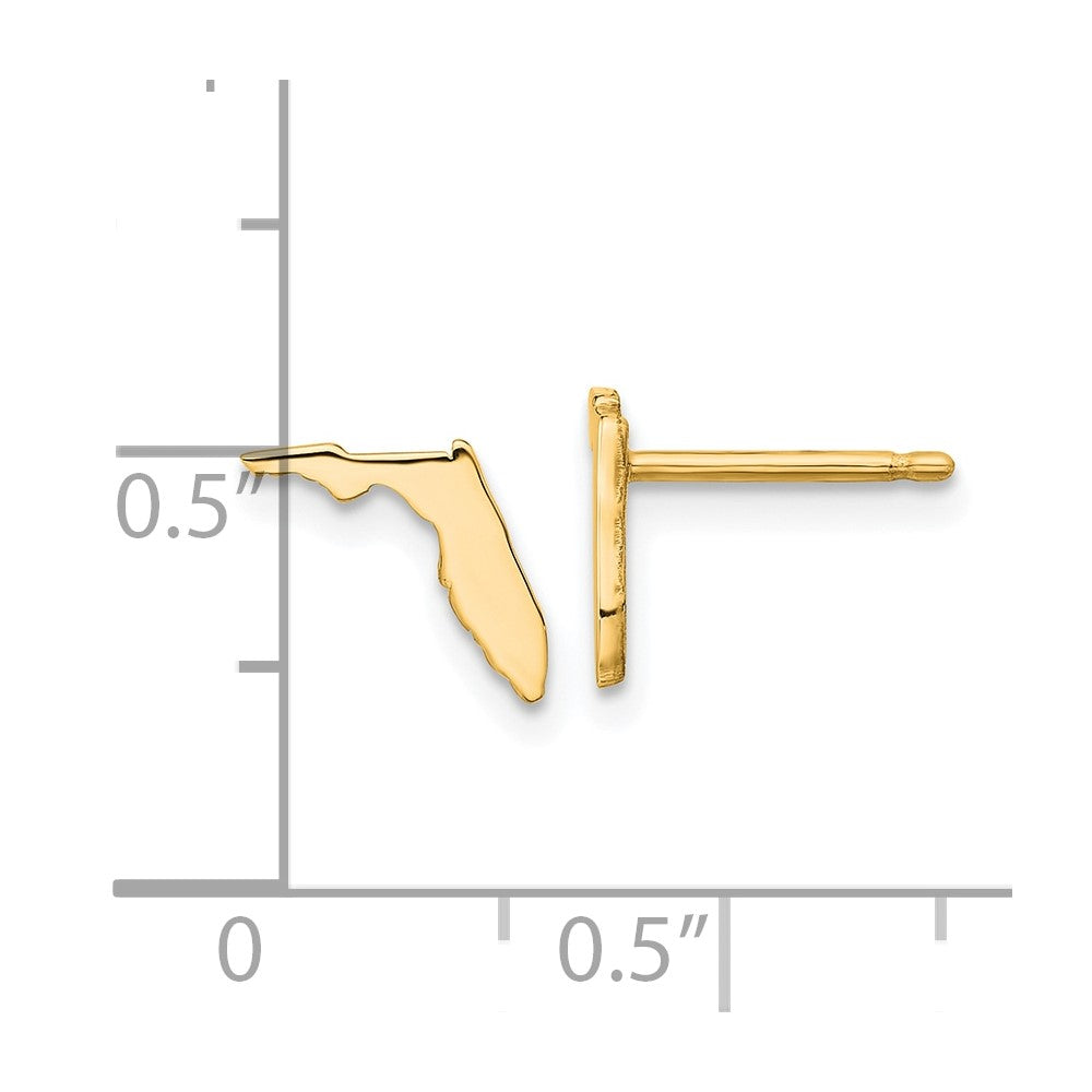 XNE50GP-FL Sterling Silver/Gold-plated Florida State Earrings