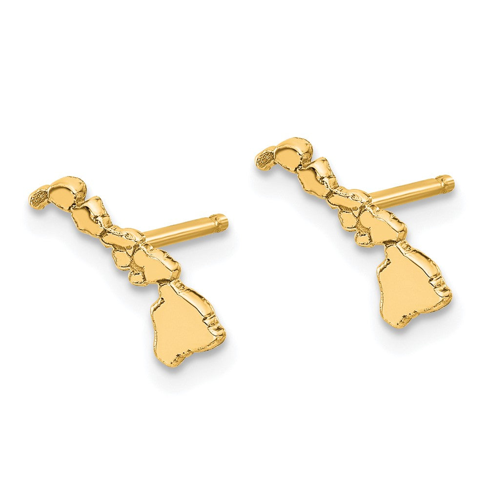 XNE50GP-HI Sterling Silver/Gold-plated Hawaii State Earrings