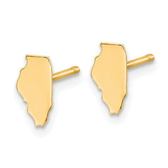 XNE50GP-IL Sterling Silver/Gold-plated Illinois State Earrings