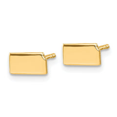 XNE50GP-KS Sterling Silver/Gold-plated Kansas State Earrings