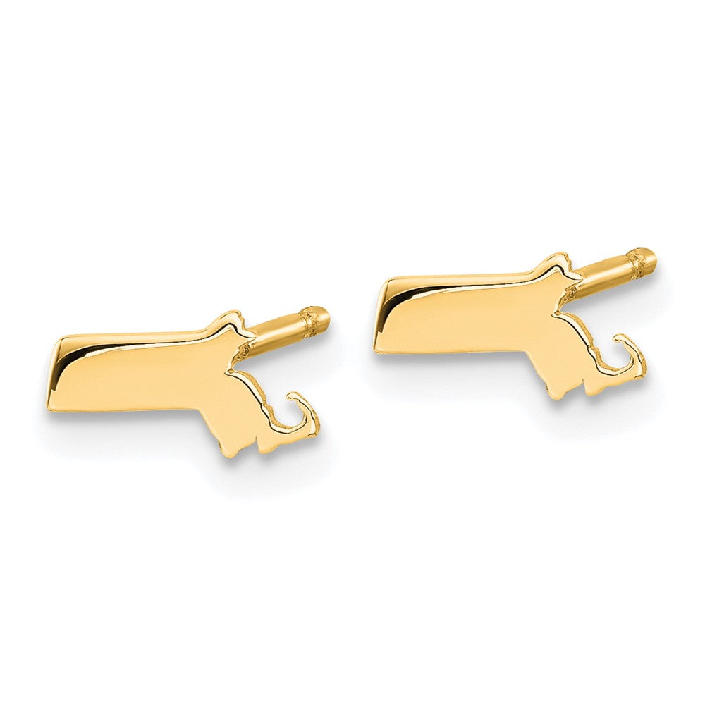 XNE50GP-MA Sterling Silver/Gold-plated Massachusetts State Earrings