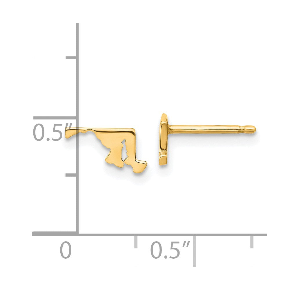 XNE50GP-MD Sterling Silver/Gold-plated Maryland State Earrings