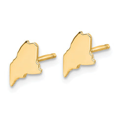 XNE50GP-ME Sterling Silver/Gold-plated Maine State Earrings