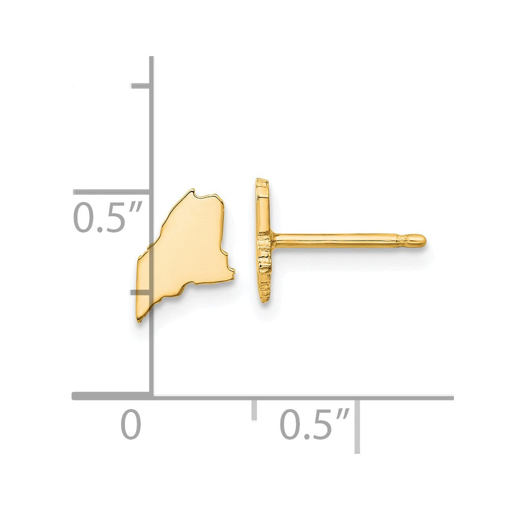 XNE50GP-ME Sterling Silver/Gold-plated Maine State Earrings