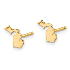XNE50GP-MI Sterling Silver/Gold-plated Michigan State Earrings