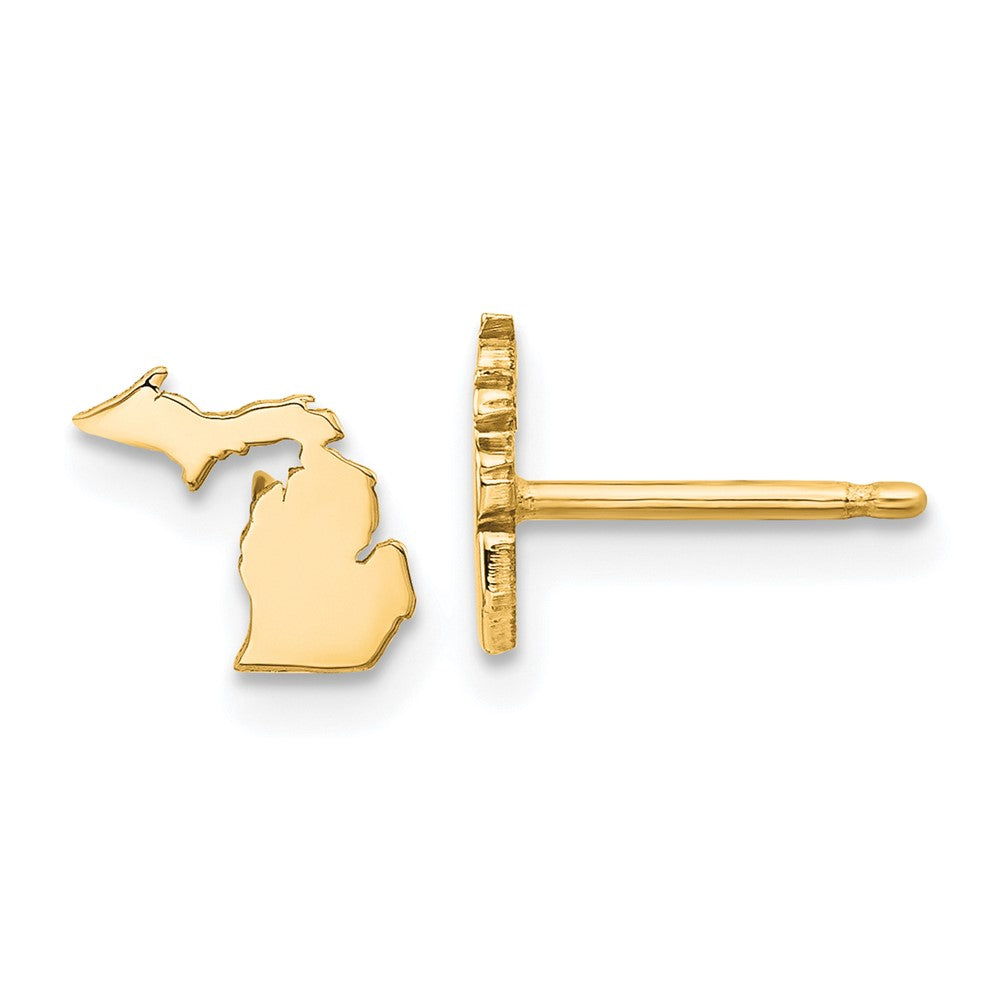 XNE50GP-MI Sterling Silver/Gold-plated Michigan State Earrings