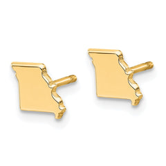 XNE50GP-MO Sterling Silver Gold-plated Missouri State Earrings