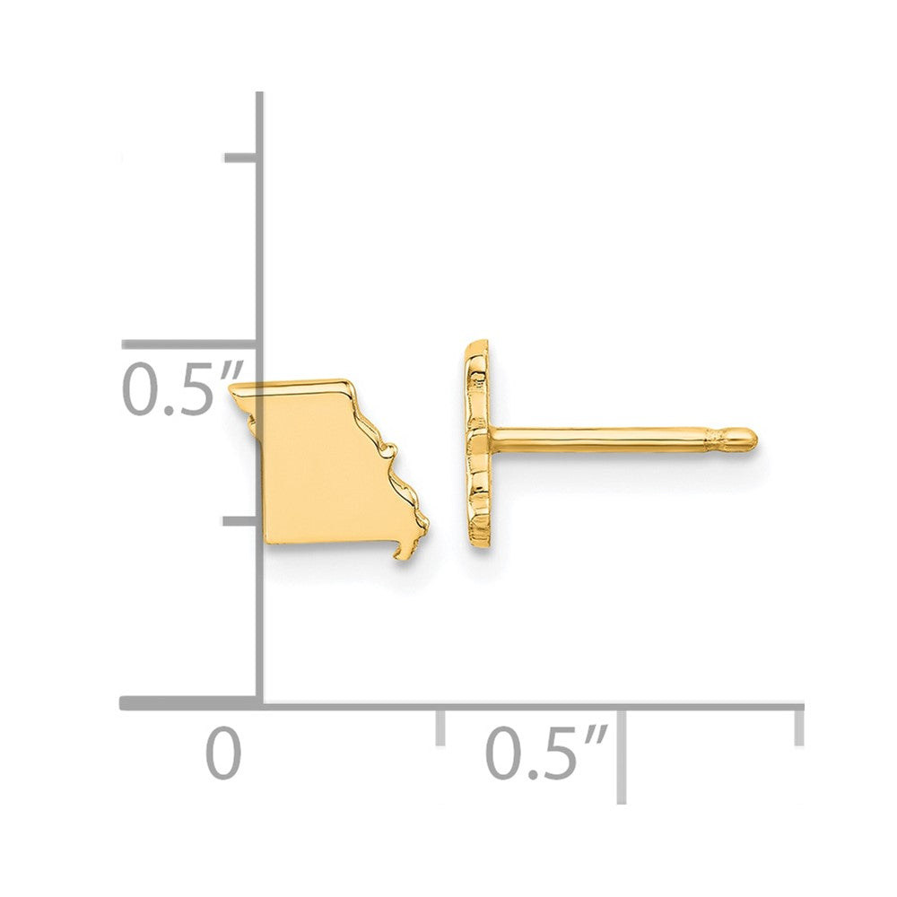XNE50GP-MO Sterling Silver Gold-plated Missouri State Earrings