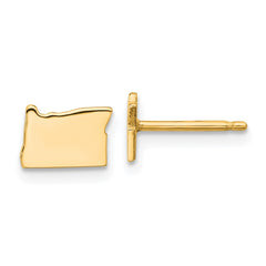 XNE50GP-OR Sterling Silver/Gold-plated Oregon State Earrings