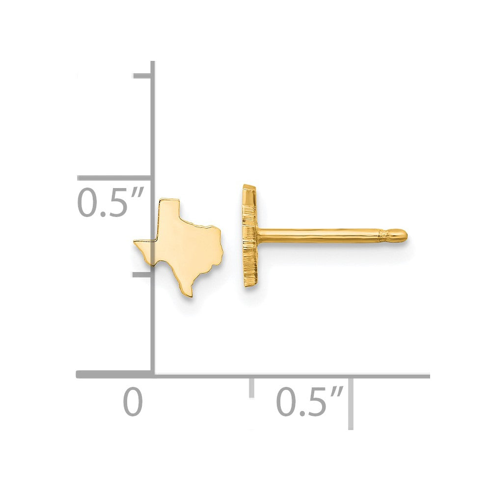 XNE50GP-TX Sterling Silver/Gold-plated Texas State Earrings